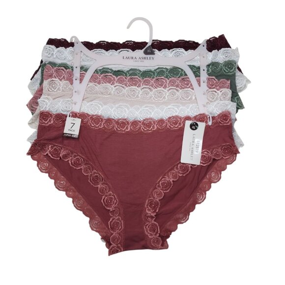 Laura Ashley Other - Laura Ashley Womens Lace Trim Bikini Panties 7-Pack XL Super Soft Rayon Spandex